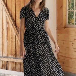 Christy Dawn Dawn dress black and white rose size small. GUC